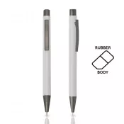 Biały - Długopis metalowy aluminiowy soft touch