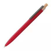 czerwony - Długopis z aluminium z recyklingu