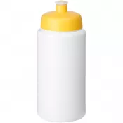 Biały-Żółty - Bidon Baseline® Plus o pojemności 500 ml ze sportowym wieczkiem i uchwytem