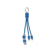 Kabel do ładowania 4 w 1 z brelokiem BLUE Niebieski
