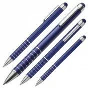 niebieski - Długopis metalowy touch pen LUEBO