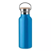 Termos dwuścienny z bambusową pokrywką 500 ml HELSINKI Turkusowy