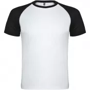 Biały-Czarny - Indianapolis sportowa koszulka dziecięca z krótkim rękawem