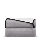 szary - Dwuwarstwowy koc coral fleece 120 × 150 cm (500 g/m²) sublimacja