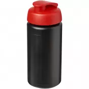 Czarny-Czerwony - Bidon Baseline® Plus o pojemności 500 ml z wieczkiem zaciskowym i uchwytem