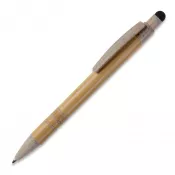 beżowo / czarny - Długopis bambusowo-słomkowy Stylus