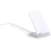 biały - Ładowarka bezprzewodowa 10W, stojak na telefon