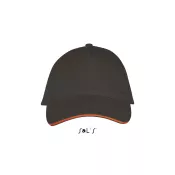 Czapka z daszkiem 5-panelowa 260 g/m² Sol's LONG BEACH Dark Grey / Orange