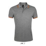 Koszulka polo męska bawełniana 200 g/m² Sol's PASADENA Melanż Szary/pomarańczowy