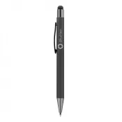czarny - Długopis aluminiowy z touch pen-em | Ida