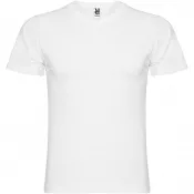 Biały - Samoyedo koszulka męska z krótkim rękawem i dekoltem w serek