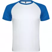 Biały-Błękit królewski - Indianapolis sportowa koszulka dziecięca z krótkim rękawem