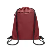 Worek ze sznurkiem z RPET 600D z kieszenią BANGKOK BAG Burgund