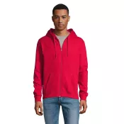 Bluza unisex z kapturem rozpinana 260 g/m² Sol's STONE Czerwony