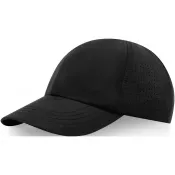 Czarny - Mica 6 panelowa czapka GRS z recyklingu o młodzieżowym kroju