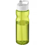 Biały-Limonka - Bidon H2O Base® o pojemności 650 ml z wieczkiem z słomką