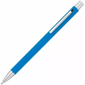 jasnoniebieski - Długopis metalowy z powierzchnią soft touch