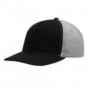 czarny, szary - 5 segmentowa czapka baseballowa
