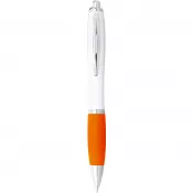 Biały-Pomarańczowy - Długopis Nash z białym korpusem i kolorwym uchwytem