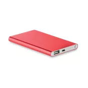 Powerbank płaski aluminiowy 4000 mAh POWERFLAT Czerwony