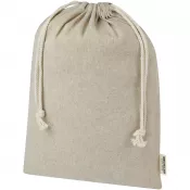 Naturalny melanż - Pheebs torba na prezent z bawełny z recyklingu o gramaturze 150 g/m² i z certyfikatem GRS, duża o pojemności 4 l