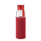 Butelka szklana z recyklingu 500 ml w etui EBOR Czerwony