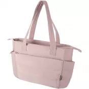 Dusty Pink - Puffer torba na zakupy z certyfikatem GRS z recyklingu na laptopa o przekątnej 15,6 cala, 18 l 