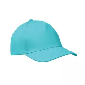 Czapka z daszkiem 5-panelowa z bawełny 160 g/m² BUZZ Turkusowy