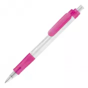 różowy  mrożony - Długopis Vegetal Pen Clear przejrzysty z PLA