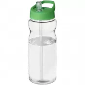 Przezroczysty-Zielony - Bidon H2O Base® o pojemności 650 ml z wieczkiem z słomką