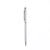 biały - Długopis metalowy matowy z touch pen-em | Dennis