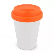 biało / pomarańczowy - Filiżanka do kawy RPP z białym korpusem 250ml