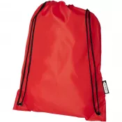 Czerwony - Plecak Oriole ze sznurkiem ściągającym z recyklowanego plastiku PET, 33 x 44 cm