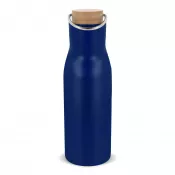 ciemnoniebieski - Butelka termiczna z pokrywą bambusową 500ml