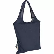 granatowy - Składana torba z bawełny i poliestru z recyklingu 118 g/m² ANJA