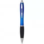 Błękit królewski - Nash długopis kulkowy z tworzyw sztucznych pochodzących z recyklingu z certyfikatem RCS z kolorowym korpusem i czarnym uchwyt