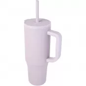 Liljowy - Brady izolowany kubek z certyfikatem RCS o pojemności 900 ml z silikonową słomką
