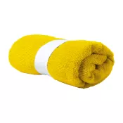 żółty - Ręcznik 40 x 90 cm z mikrofibry 160 g/m² z paskiem gumowym Kefan