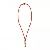 czerwony - Paracord R-PET lanyard