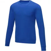 Niebieski - Męska bluza z okrągłym dekoltem Zenon