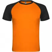 Czarny-Fluor Orange - Indianapolis sportowa koszulka dziecięca z krótkim rękawem