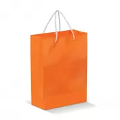 pomarańczowy - Papierowa torba mała 18x24x8 cm