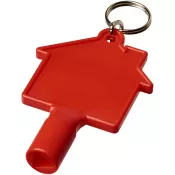 Czerwony - Klucz do skrzynki licznika w kształcie domku Maximilian z brelokiem