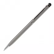 srebrny - Długopis aluminiowy z dotykowym rysikiem