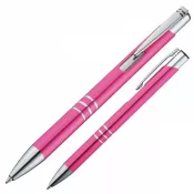 różowy - Długopis metalowy ASCOT