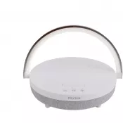 Biały - Prixton głośnik Bluetooth® 10 W 4 w 1 ze światłem LED i podstawą do ładowania bezprzewodowego