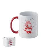 Kubek ceramiczny świąteczny 300 ml FESTIMUG Bialy/Czerwony