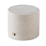 Głośnik bezprzewodowy 3W ze słomy ROUND BASS+ Bezowy
