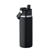 Butelka termiczna ze słomką 500 ml SUMA GRIP Czarny