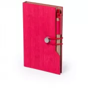 czerwony - Zestaw do notatek, notatnik ok. A6, karteczki samoprzylepne, długopis